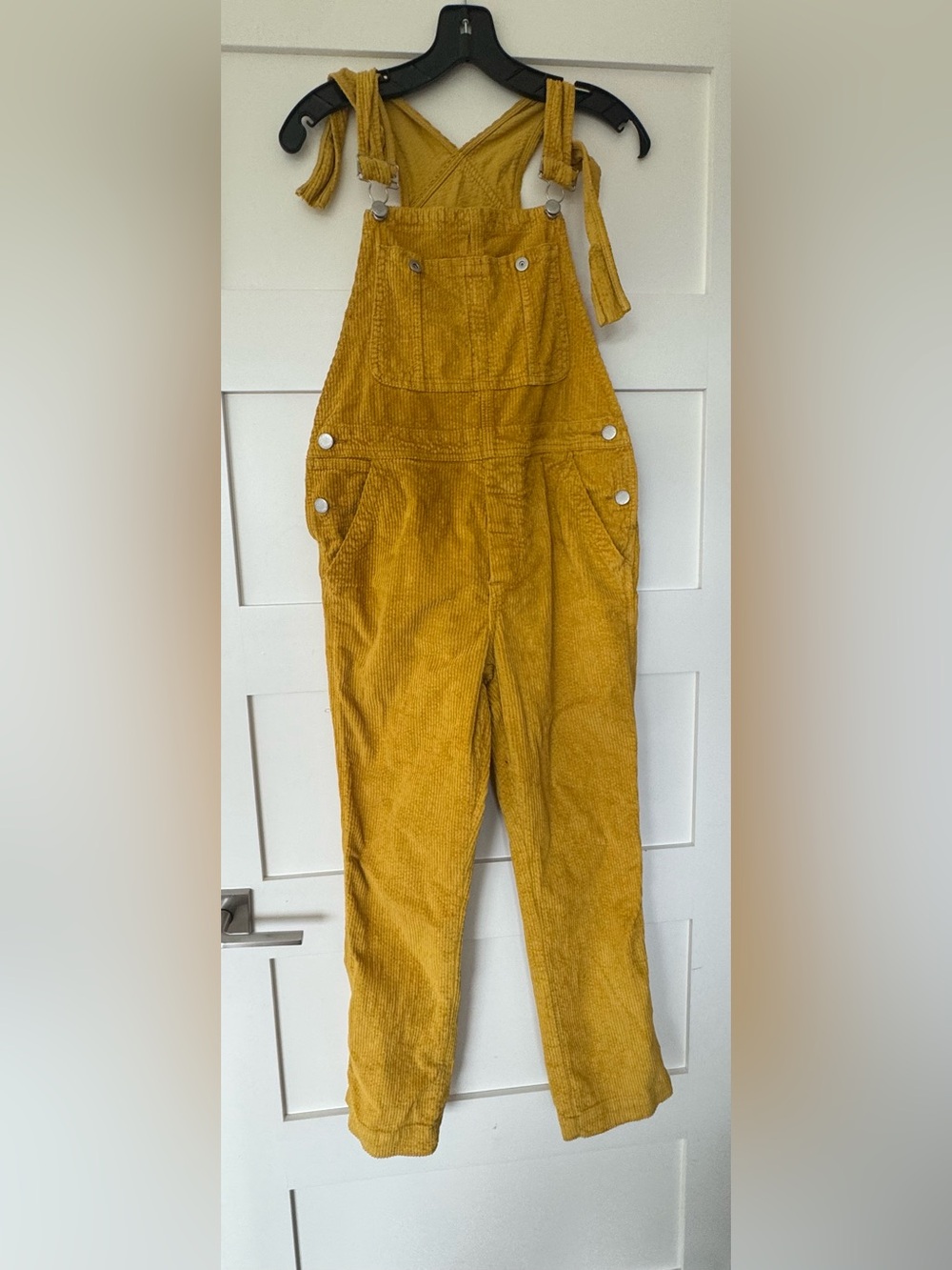 Free People Mustard Corduroy Overalls Bib Jumpsuit Size 25